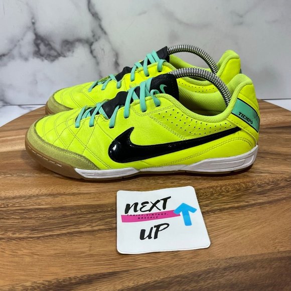 Nike Other - Nike Boys Tiempo Natural IV IC Neon Yellow Indoor Soccer FC Shoes Size US 5.5 Y
